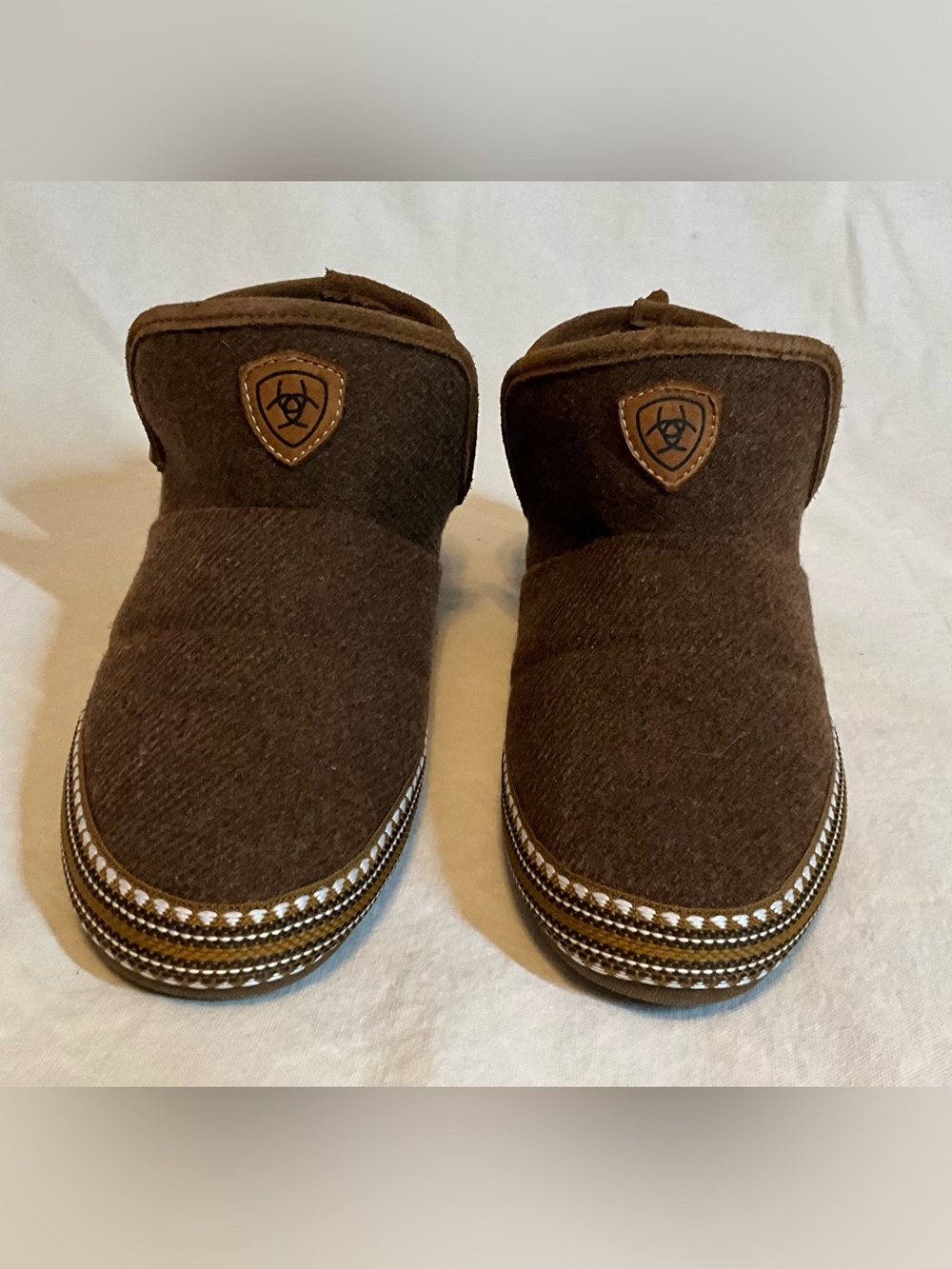 Ariat Fleece Denim Stripe Bootie Slipper